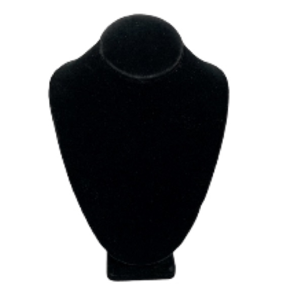 BLACK VELVET Velour Necklace Jewelry Bust Display 11 x 8 inches